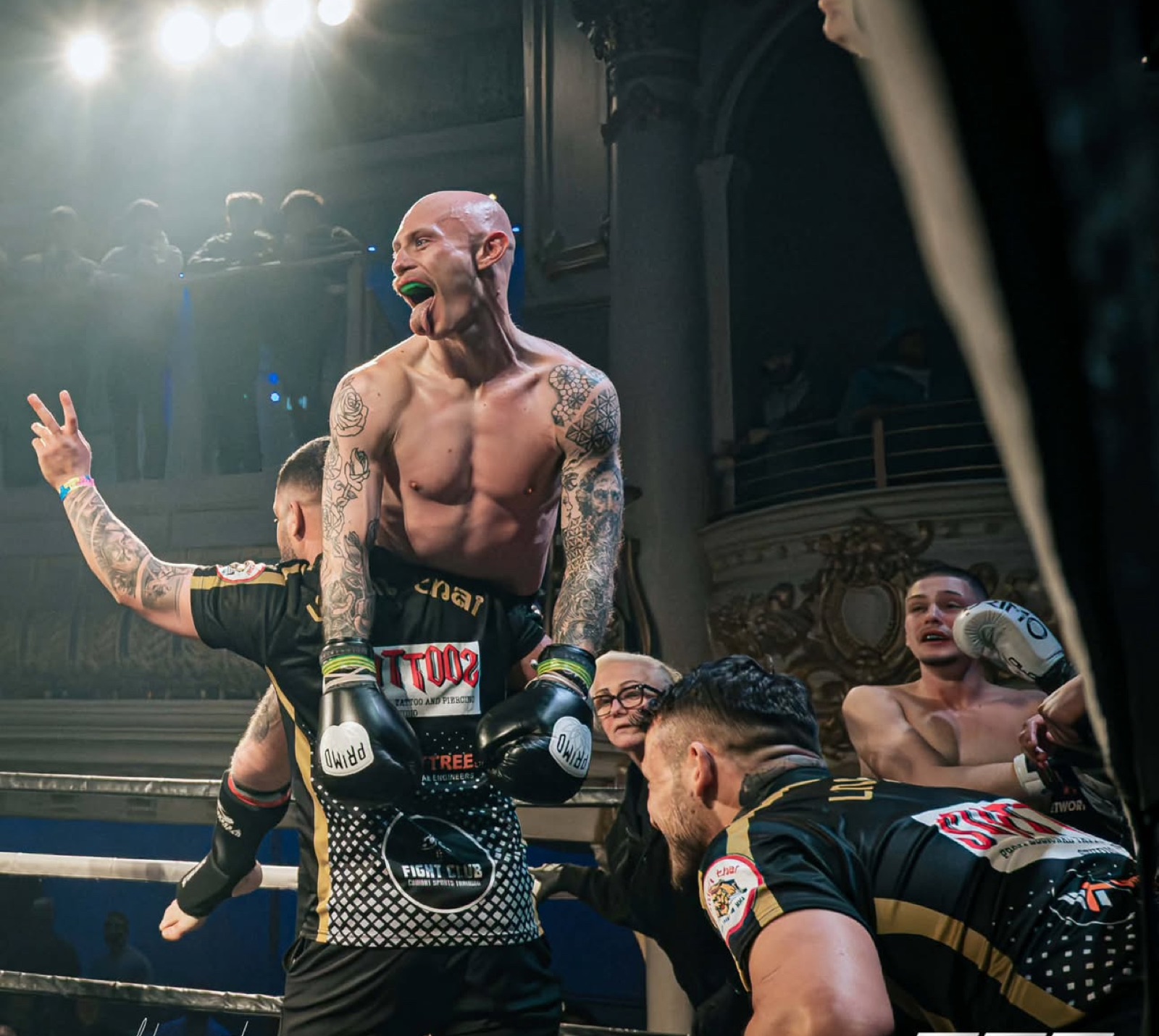 Union Thai fighter celebrating on a fight night
